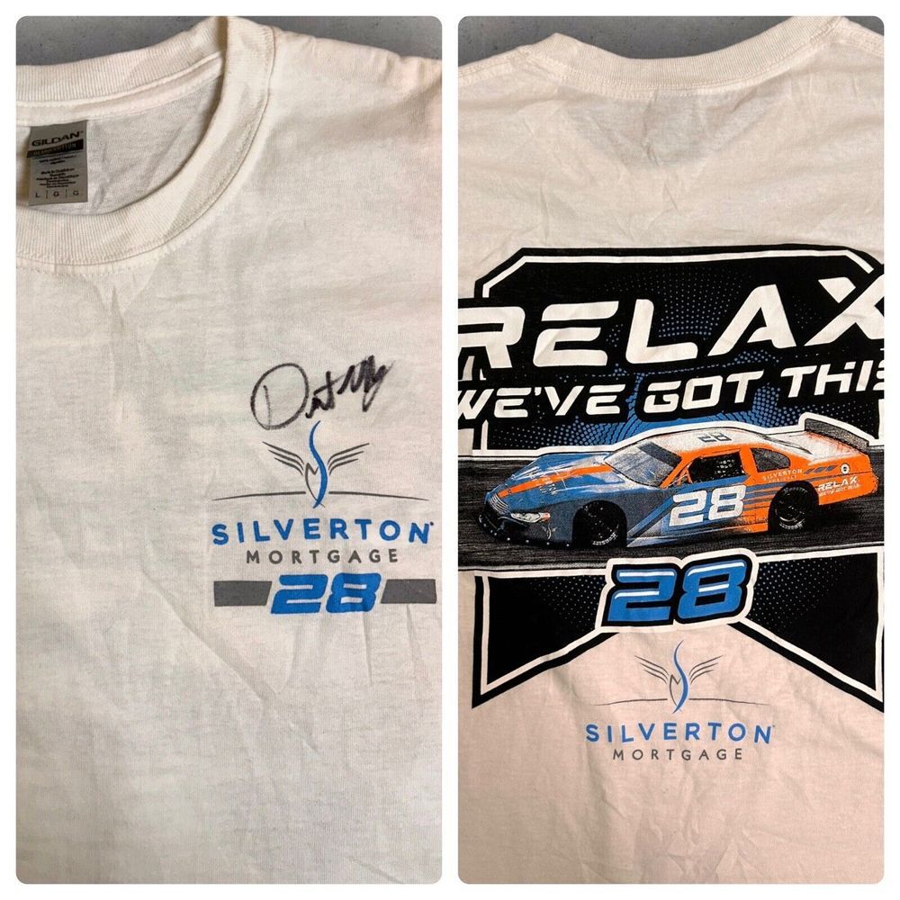 Silverton 28‎ Racing Autographed Men's T-Shirt White Short Sleeve Fits Large